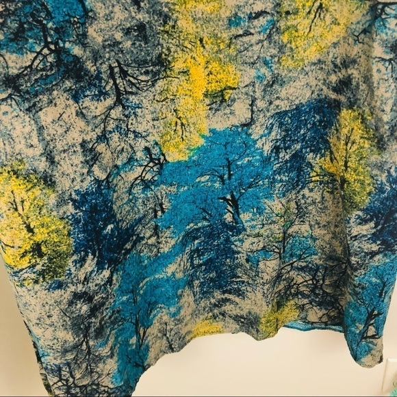 Tree Print Cacoon dress one size fits all, free flowing with pockets, jewel tone - Picture 8 of 11